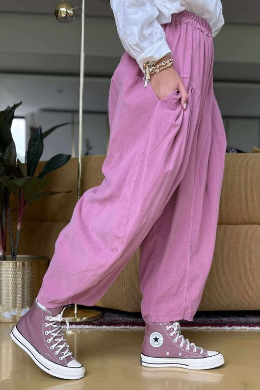 Made in Italy Cooper Needlecord Sia Pant Indian Pink